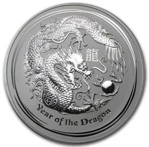 1 kg Silbermünze – Australian Kookaburra 2012 – Umlaufware – Year of the Dragon