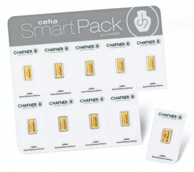 10 x 2g Goldbarren C.Hafner SmartPack