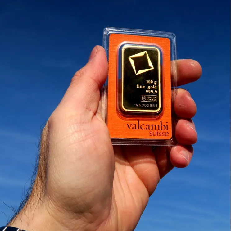 100 g Goldbarren Valcambi – Umlaufware 100 g Goldbarren Valcambi – Umlaufware