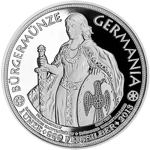 1 Unze Silber Deutschland Bürgermünze „Germania“ 2013 – Umlaufware
