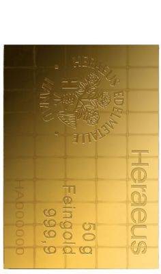 50 x 1g Gold Combibarren / Goldtafel / Tafelbarren
