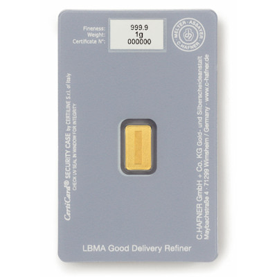1g Geschenk Goldbarren For you blue - C.Hafner 1g Geschenk Goldbarren For you blue - C.Hafner