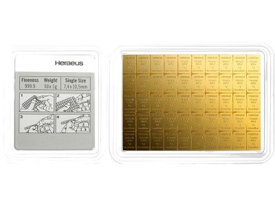 50 x 1g Gold Combibarren / Goldtafel / Tafelbarren 50 x 1g Gold Combibarren / Goldtafel / Tafelbarren