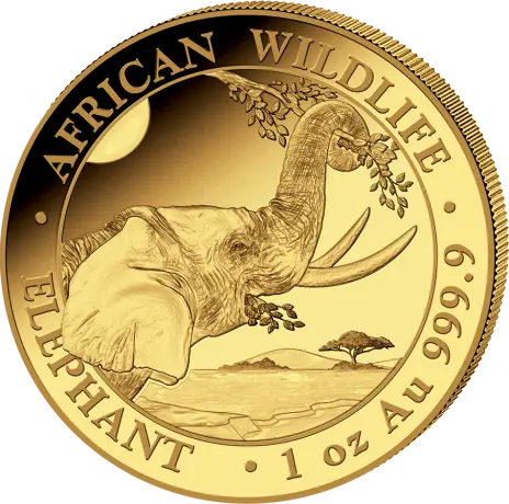 1 oz Goldmünze – African Wildlife Elefant 2023 – Umlaufware