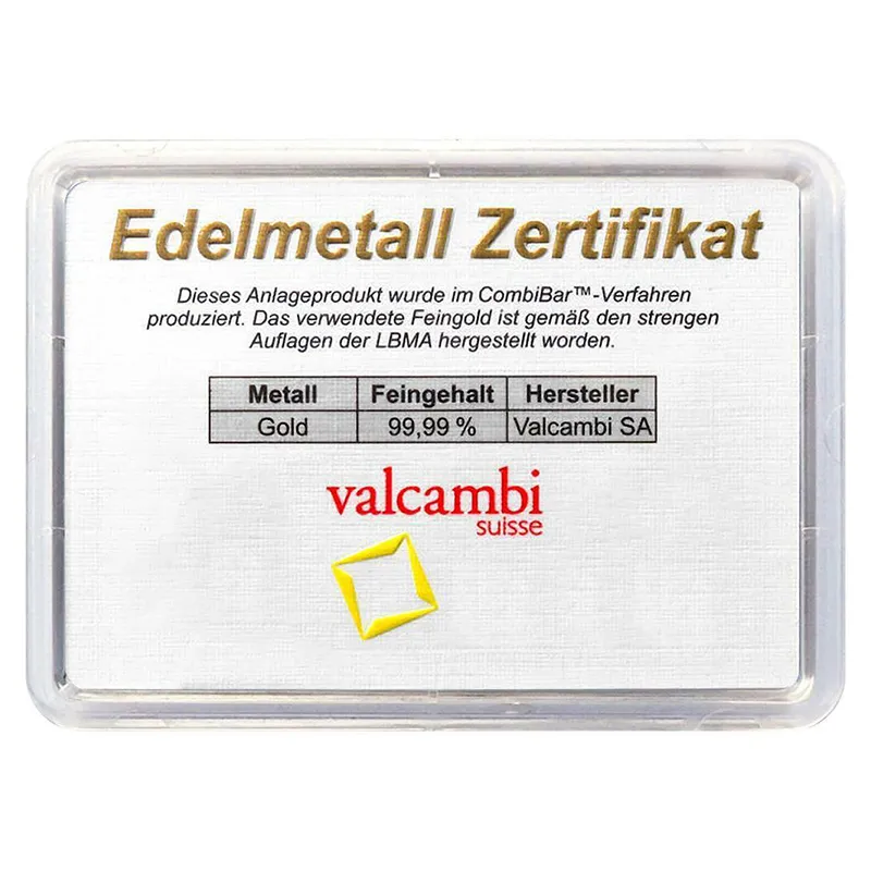 5x1g Goldtafel – Valcambi CombiBar™ 5x1g Goldtafel – Valcambi CombiBar™