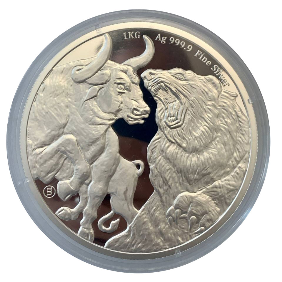 Bull and Bear 2022 Silbermünze 1 kg