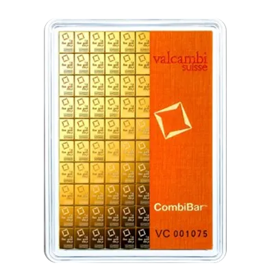 100 x 1g Gold Combibarren / Goldtafel / Tafelbarren Valcambi